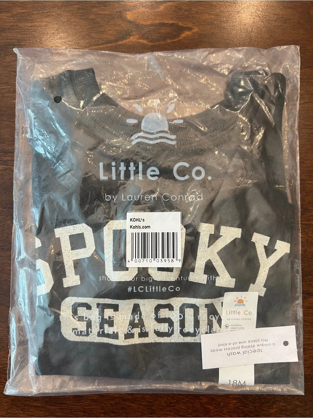 Little Co. Unisex Organic Cotton Spooky Season Tie Dye Long Sleeve T Halloween